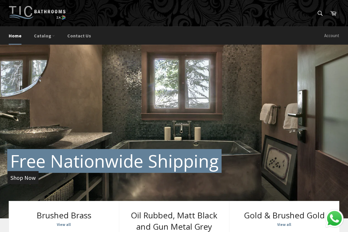 TIC Bathrooms homepage screenshot