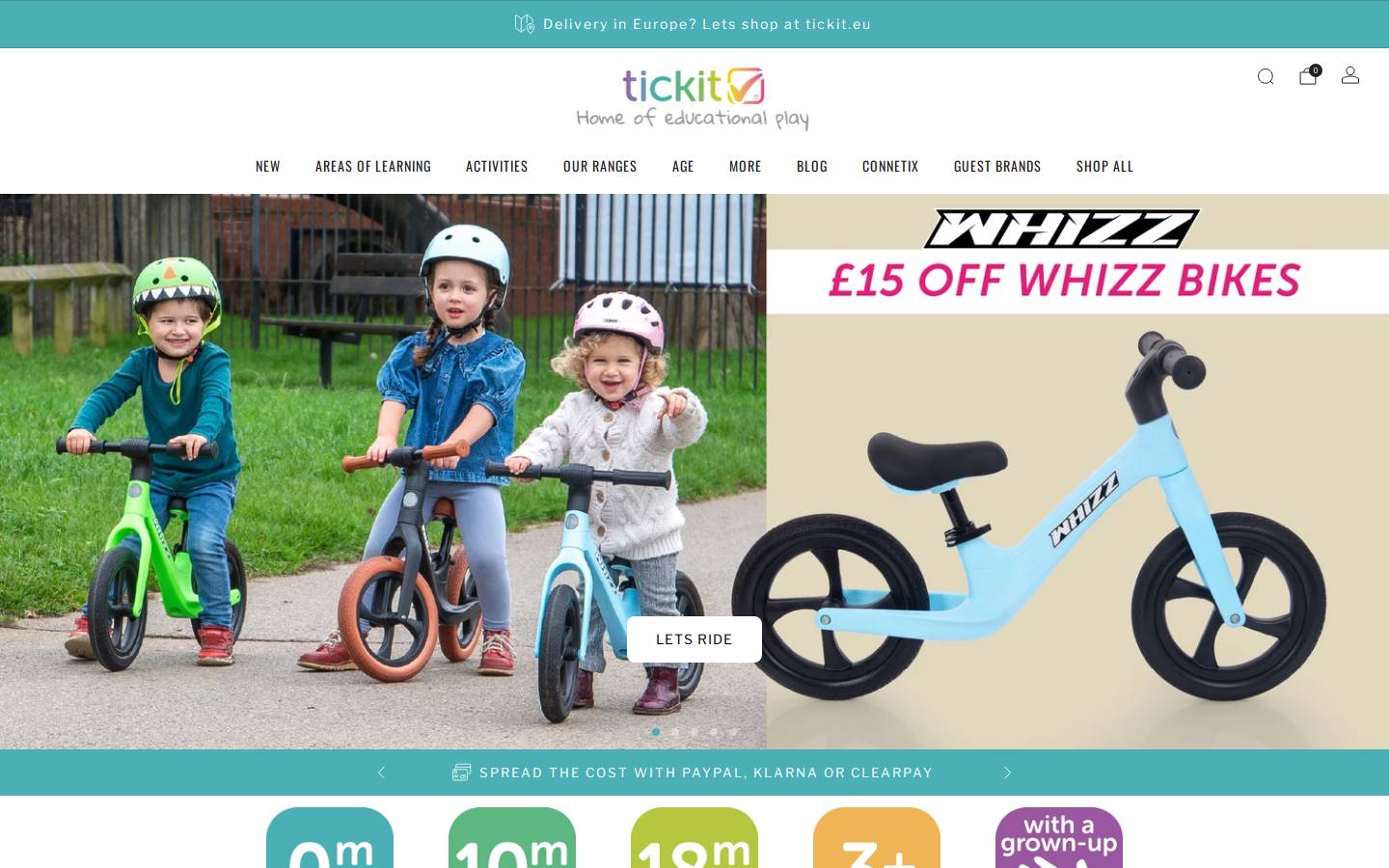 Tickit homepage screenshot