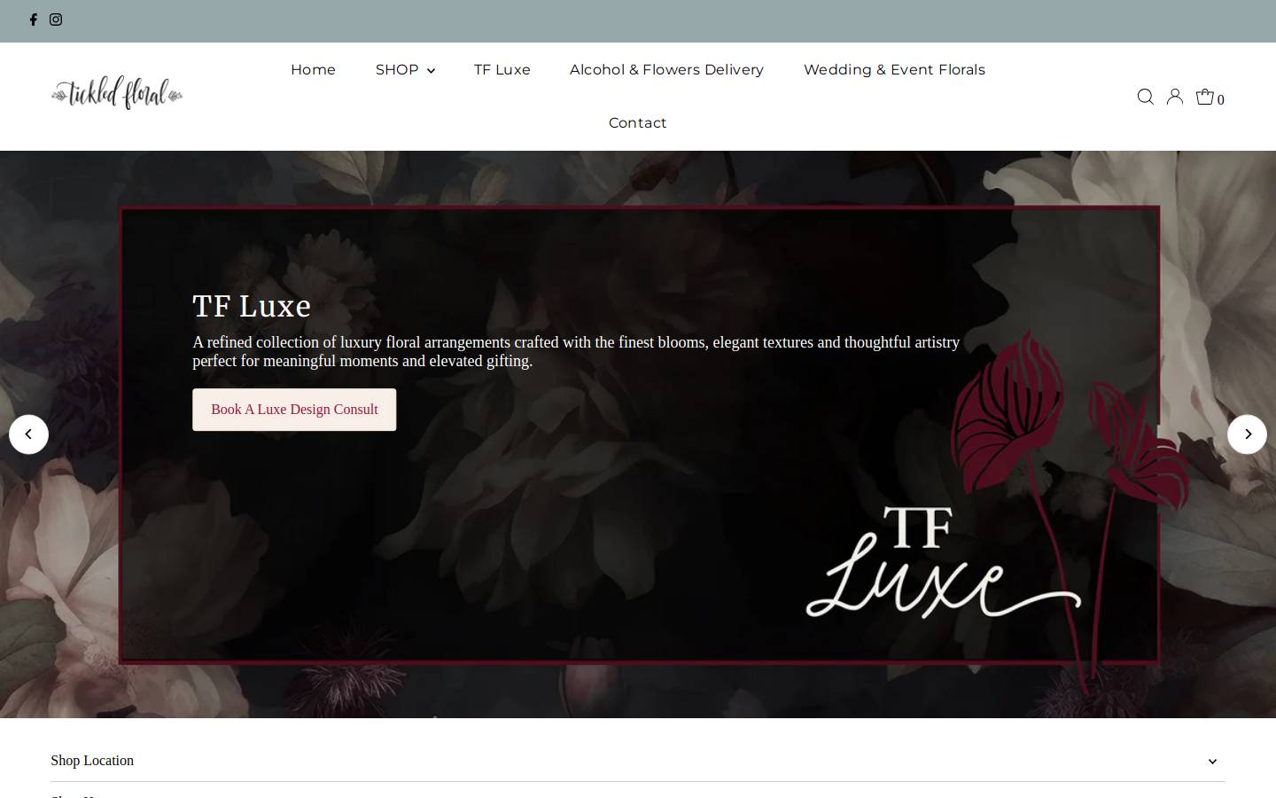 tickledfloral.com homepage screenshot