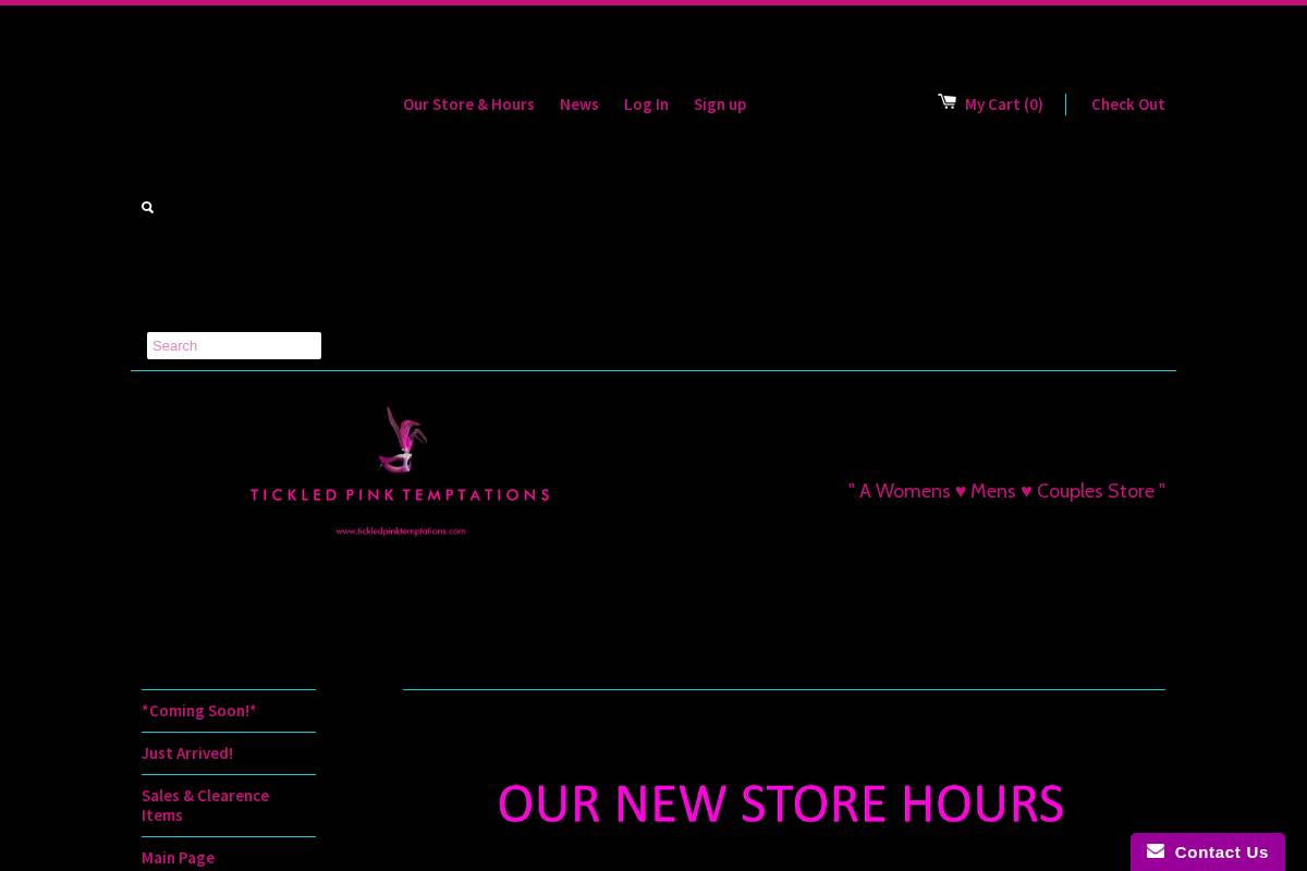 tickledpinktemptations.com homepage screenshot