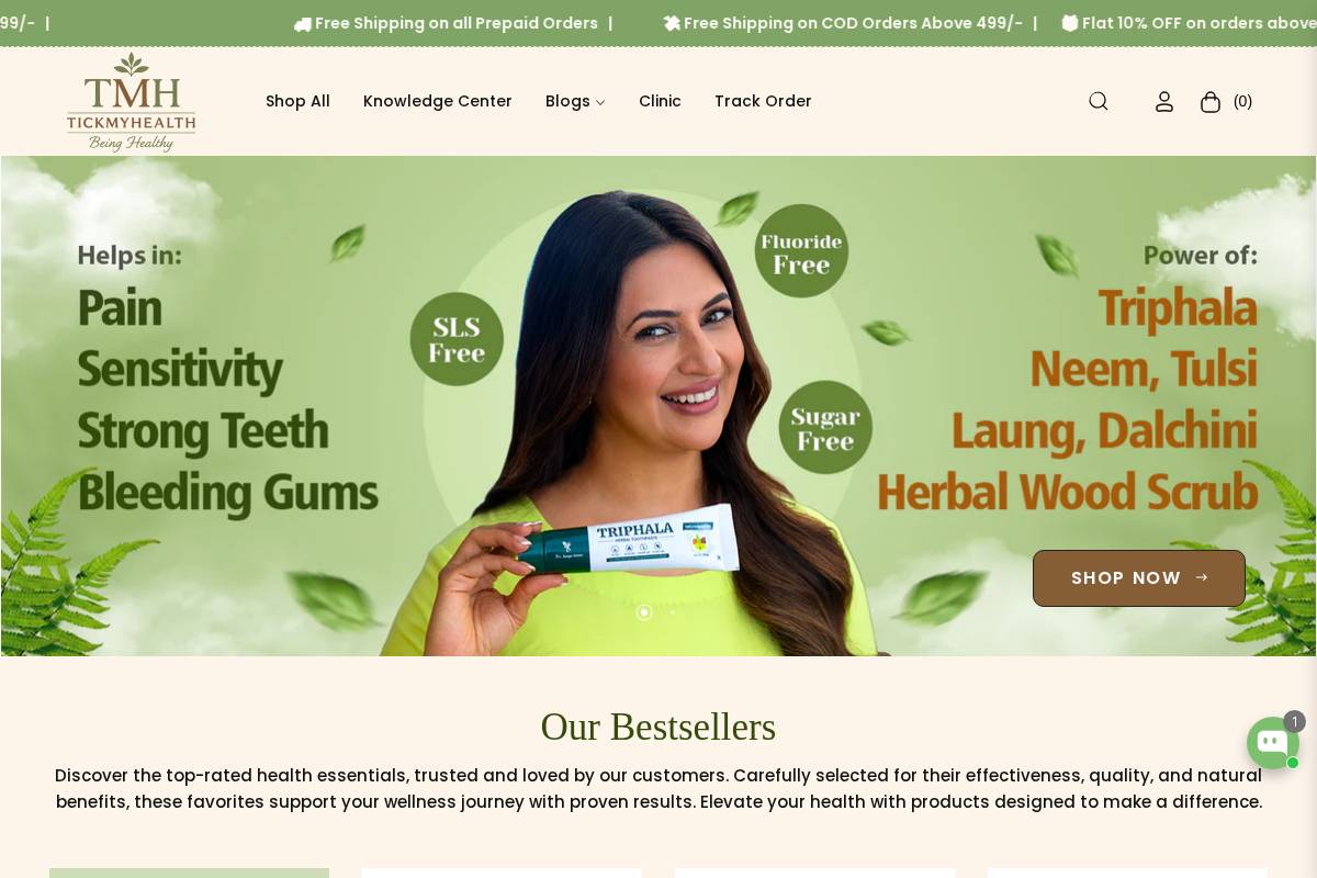 tickmyhealth.com homepage screenshot