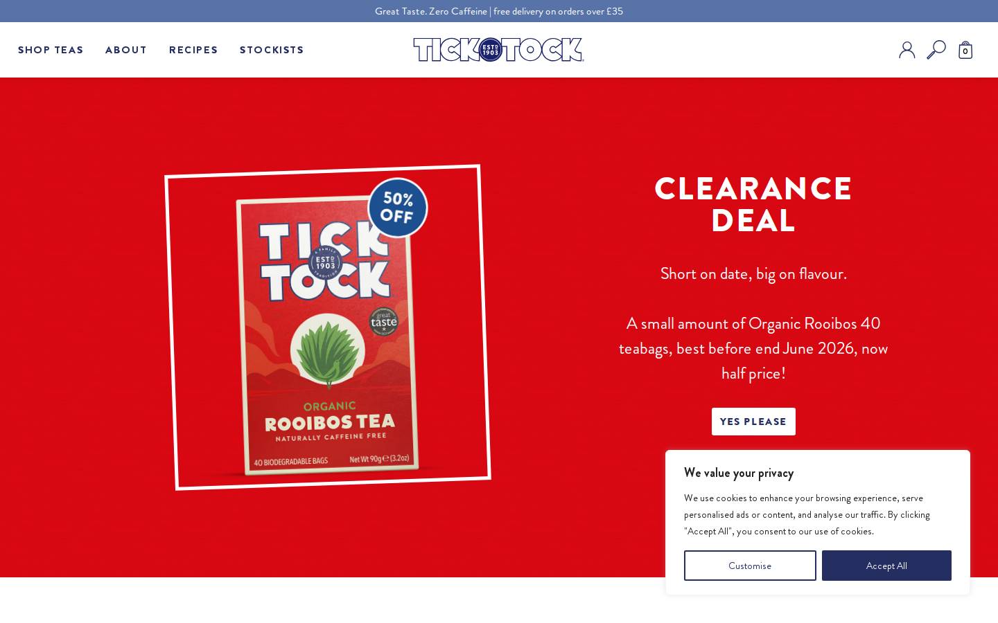 ticktocktea.com homepage screenshot