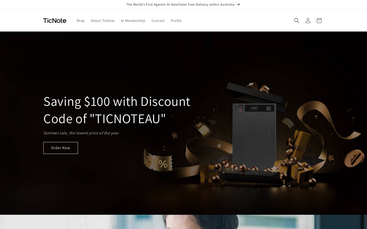 ticnote.com.au homepage screenshot