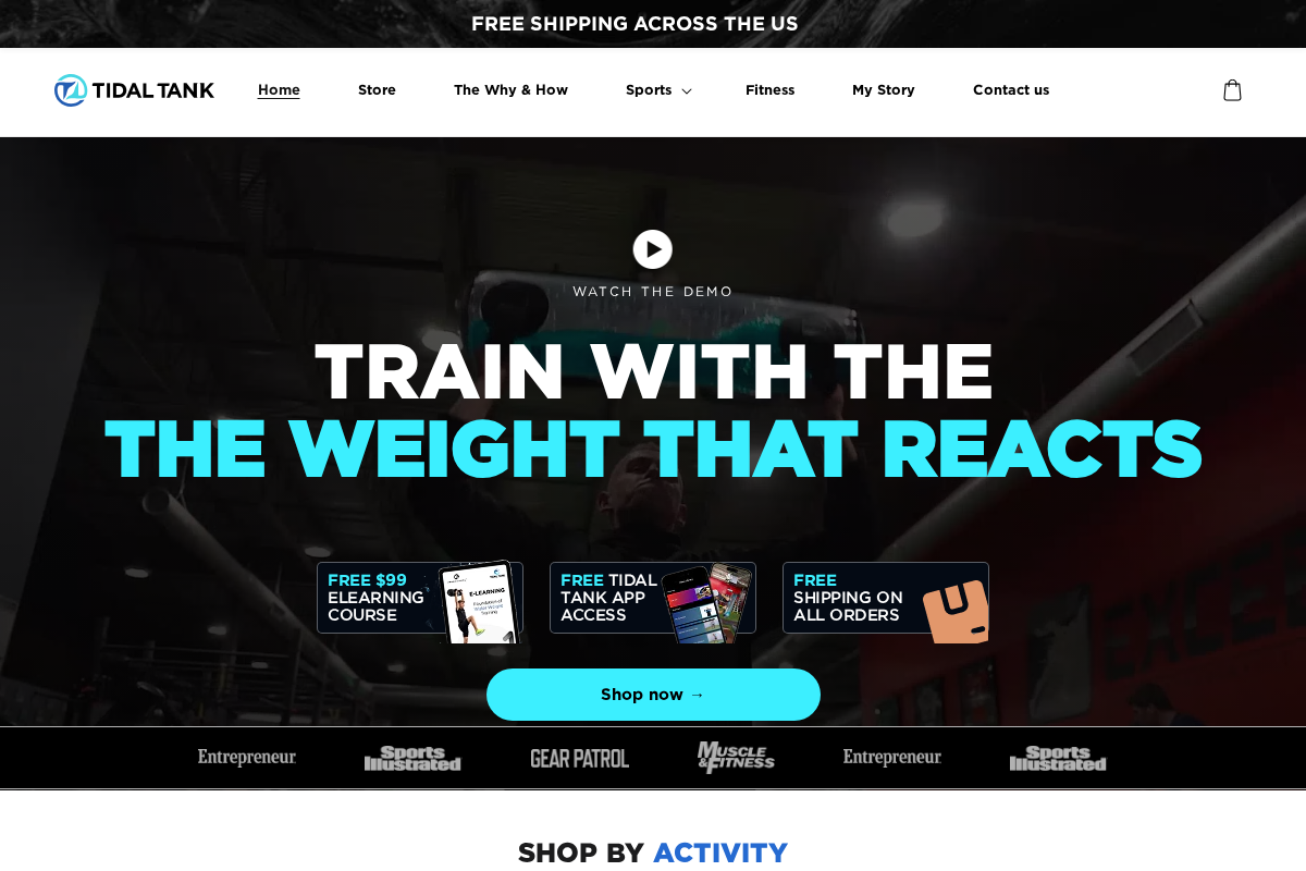 Tidal Tank homepage screenshot