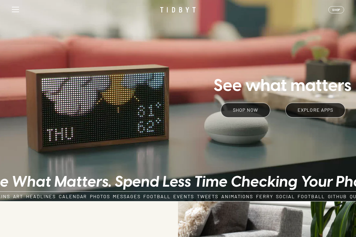 tidbyt.com homepage screenshot