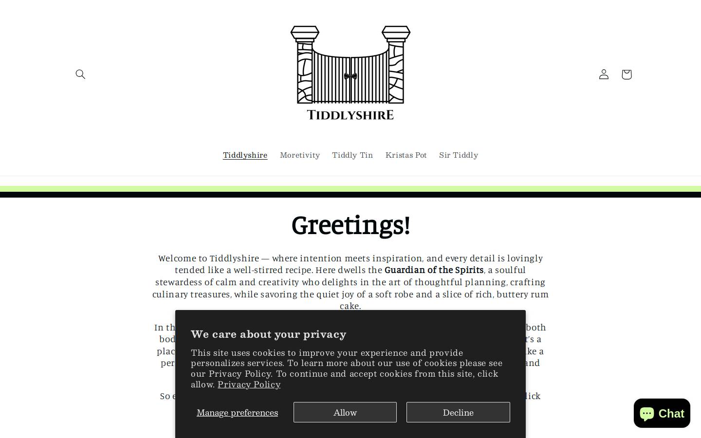 tiddlytin.com homepage screenshot