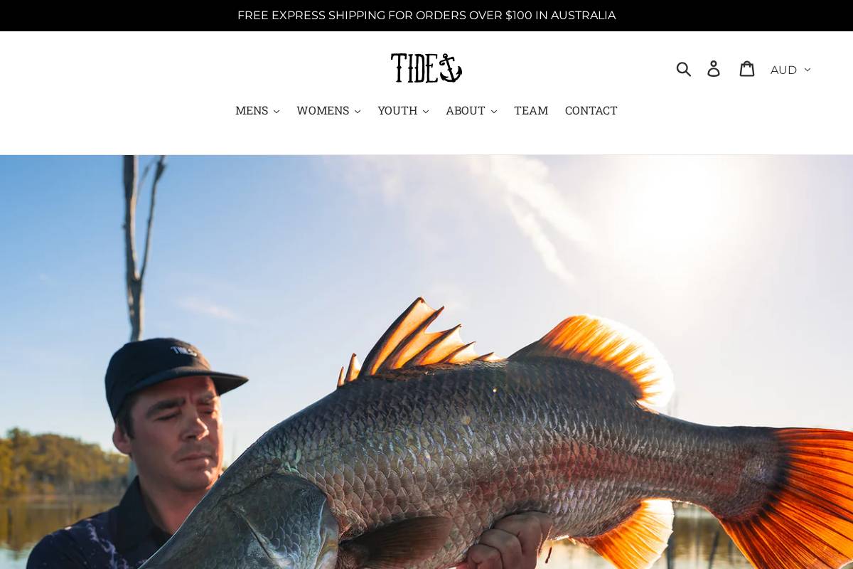 tideapparel.com homepage screenshot