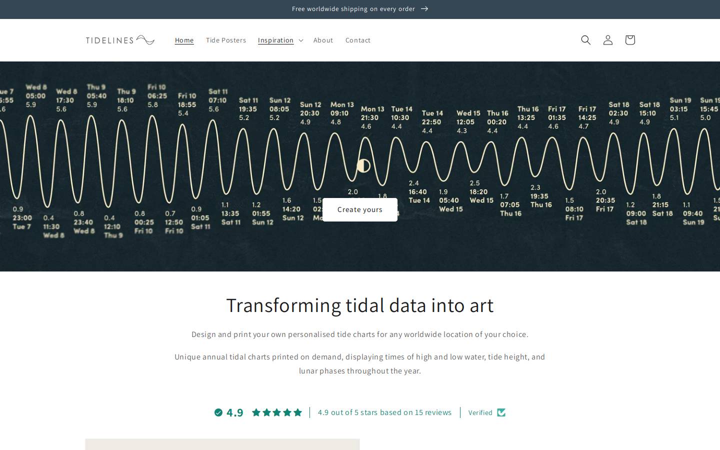 tidelines.io homepage screenshot