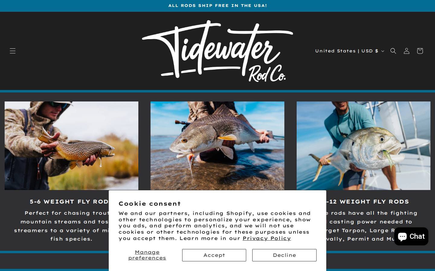 tidewaterangler.com homepage screenshot
