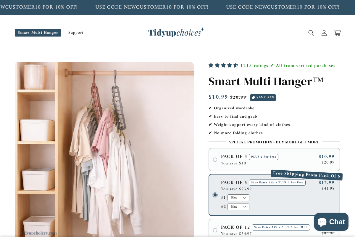 TidyupChoices homepage screenshot