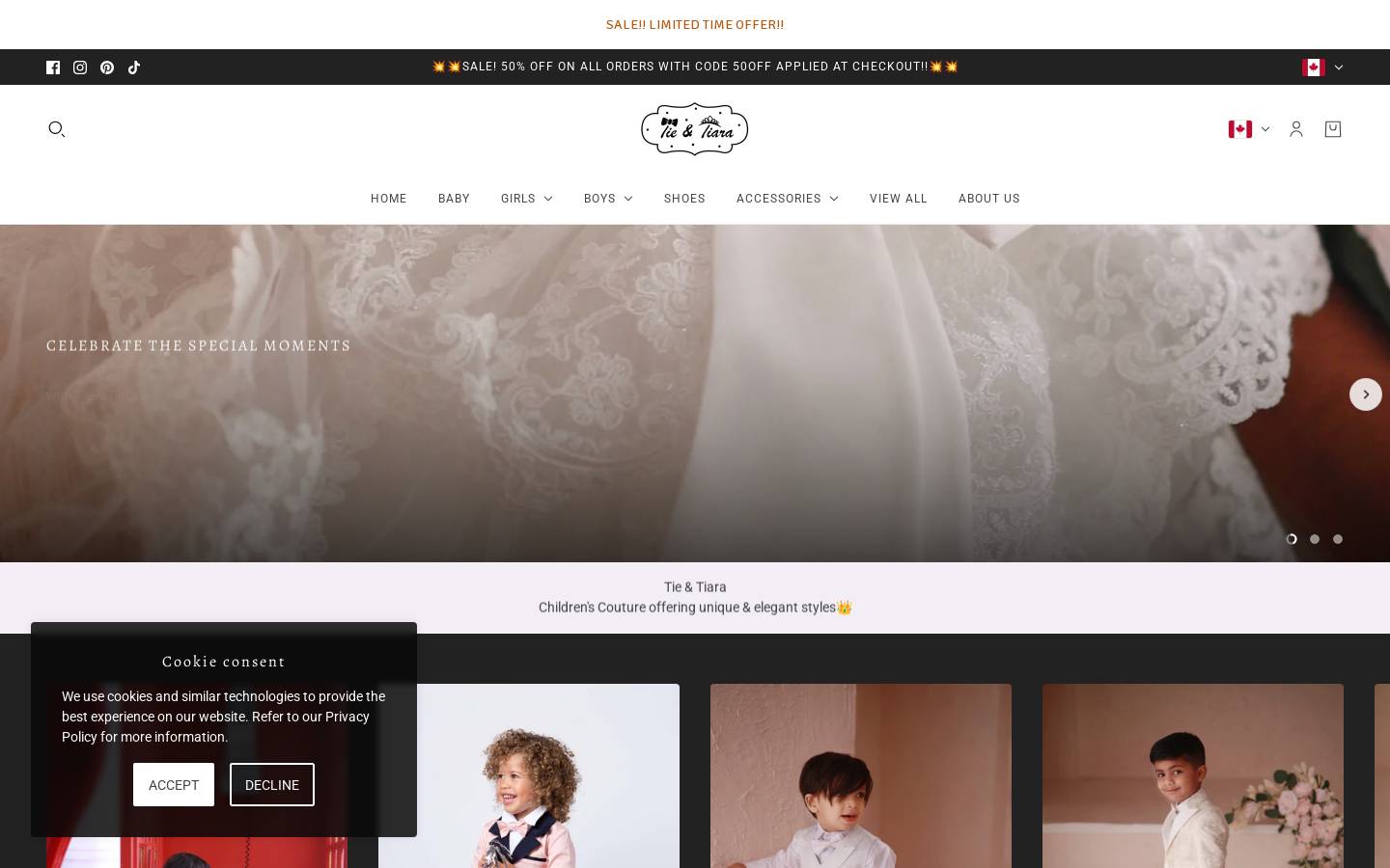 tieandtiara.com homepage screenshot