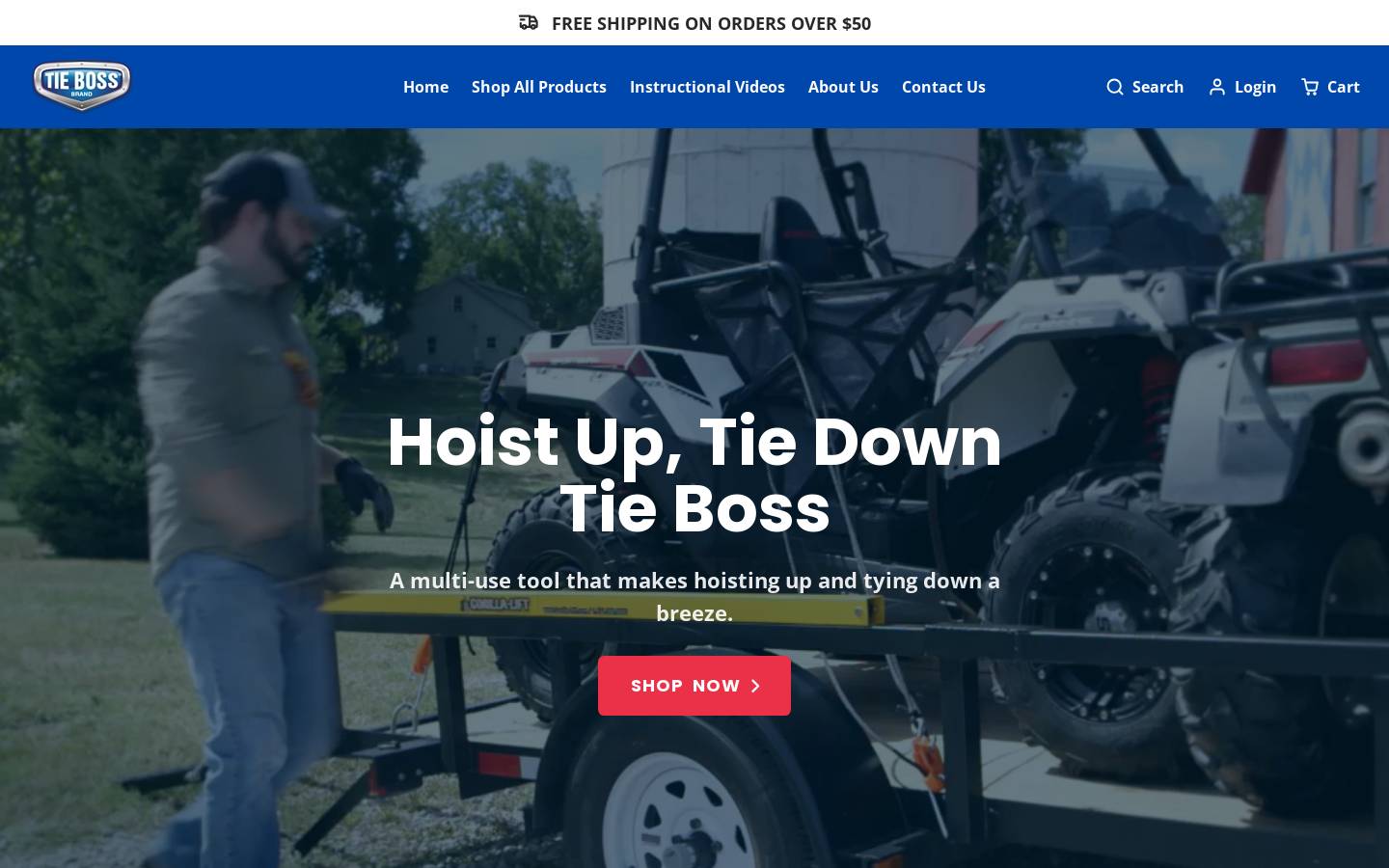 tiebossusa.com homepage screenshot
