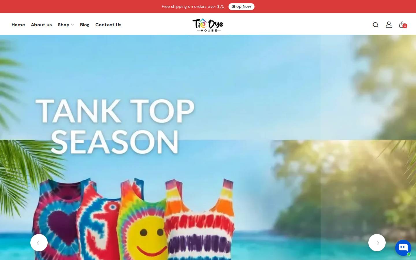 tiedyehouse.com homepage screenshot