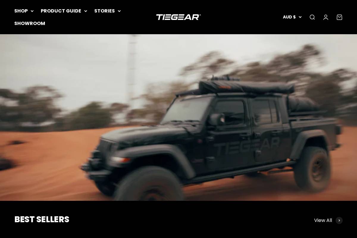tiegear.com homepage screenshot