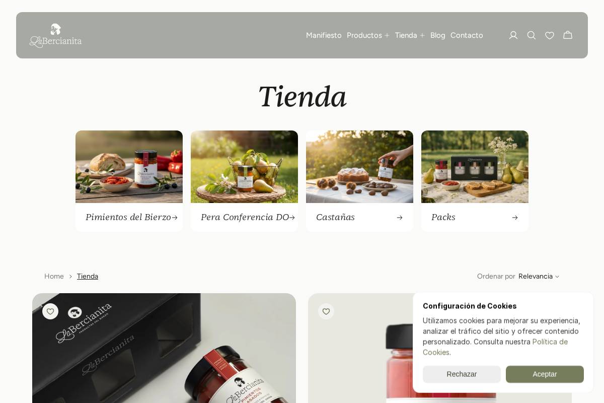 tienda.labercianita.com homepage screenshot