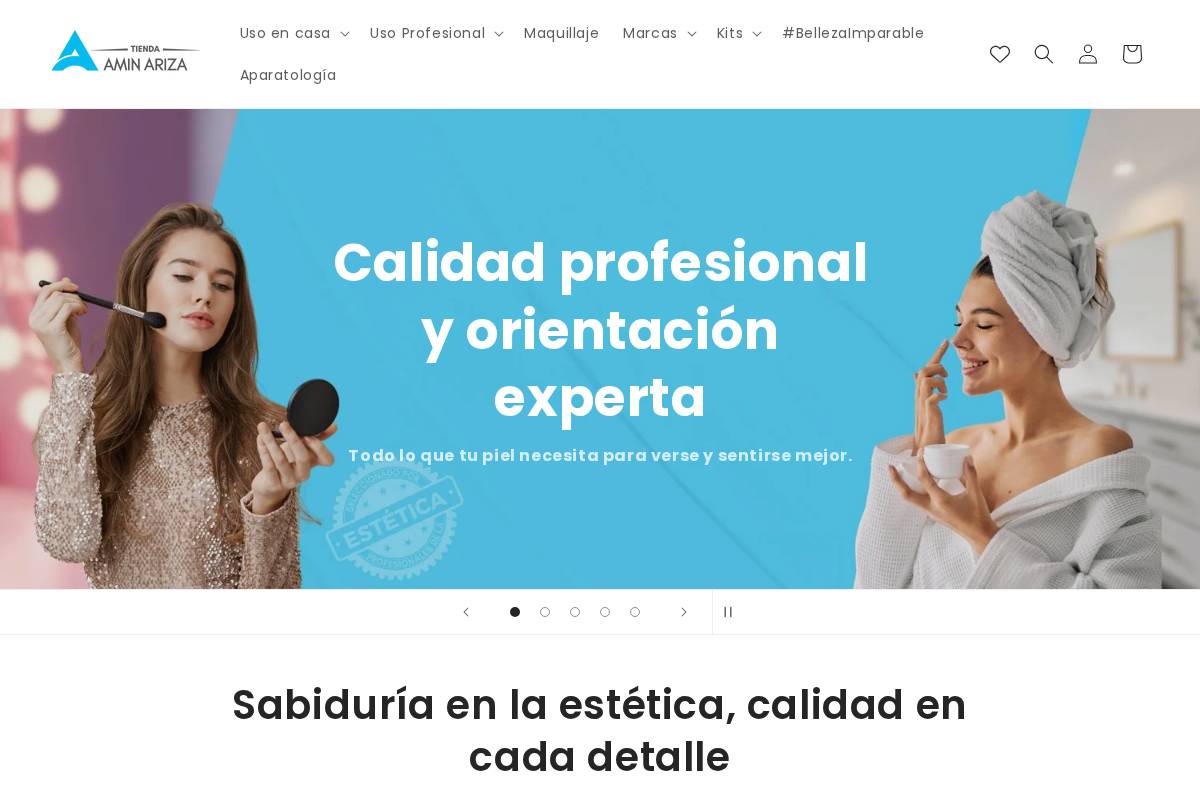 tiendaaminariza.com homepage screenshot