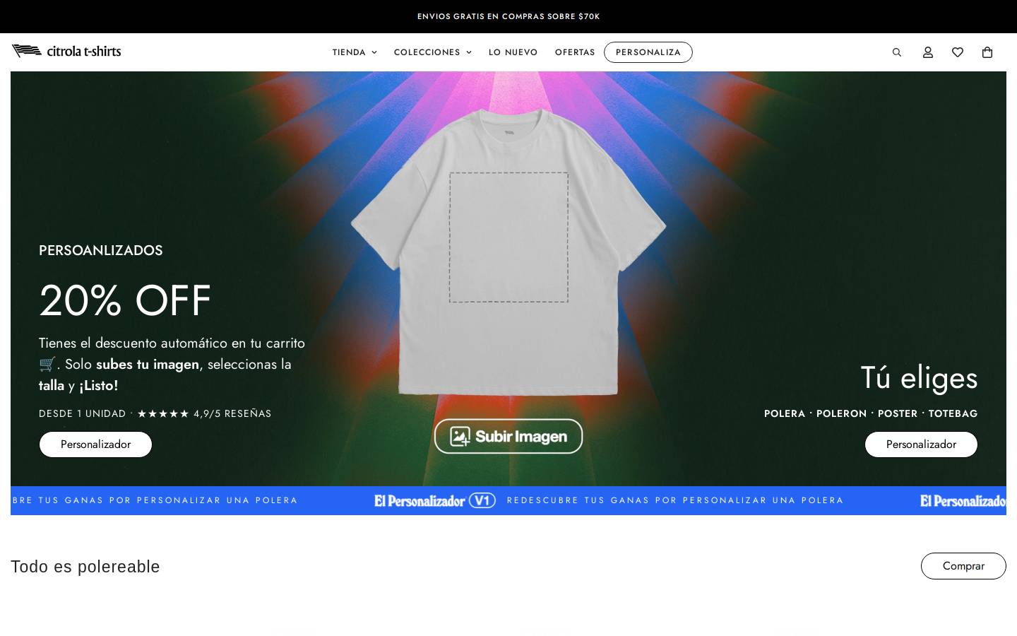 tiendacitrola.com homepage screenshot
