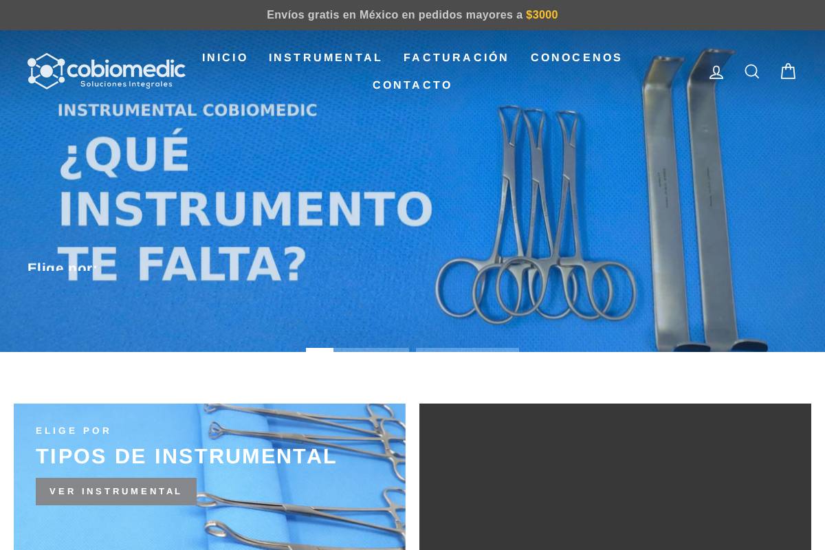 tiendacobiomedic.com homepage screenshot