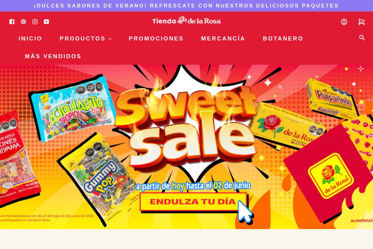 tiendadelarosa.com homepage screenshot