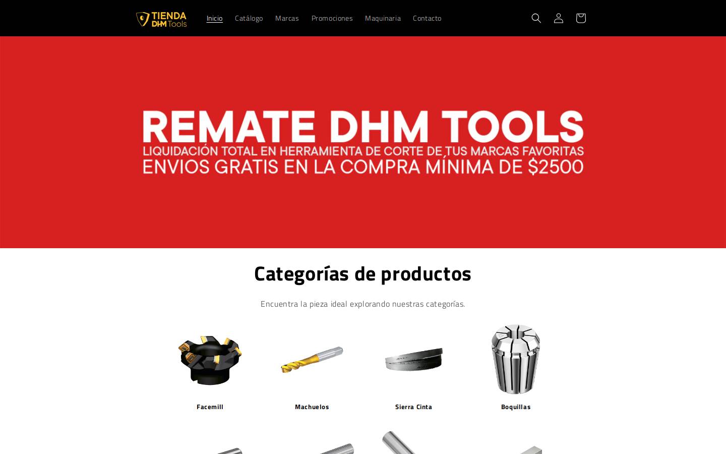 tiendadhmtools.com homepage screenshot