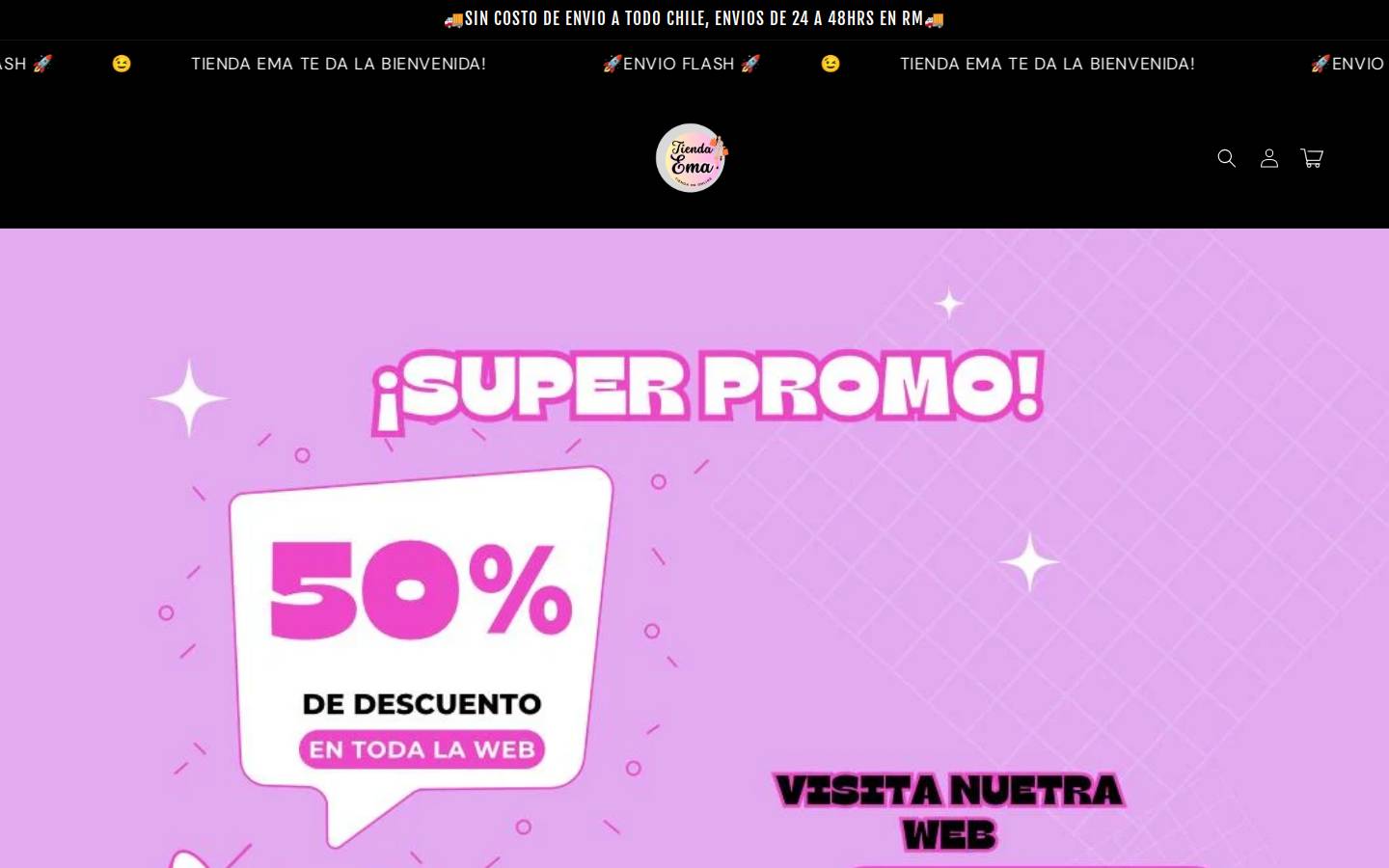 tiendaema.com homepage screenshot