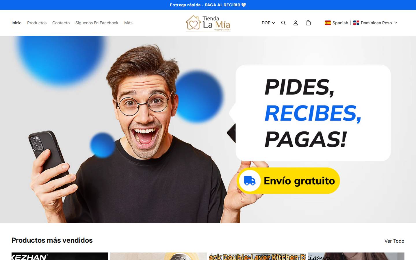 tiendalamia.com homepage screenshot
