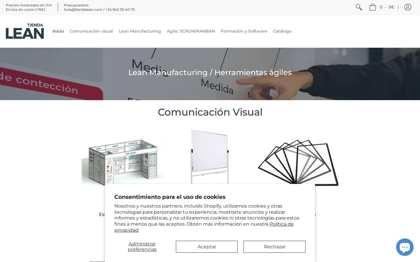 TiendaLEAN.com homepage screenshot