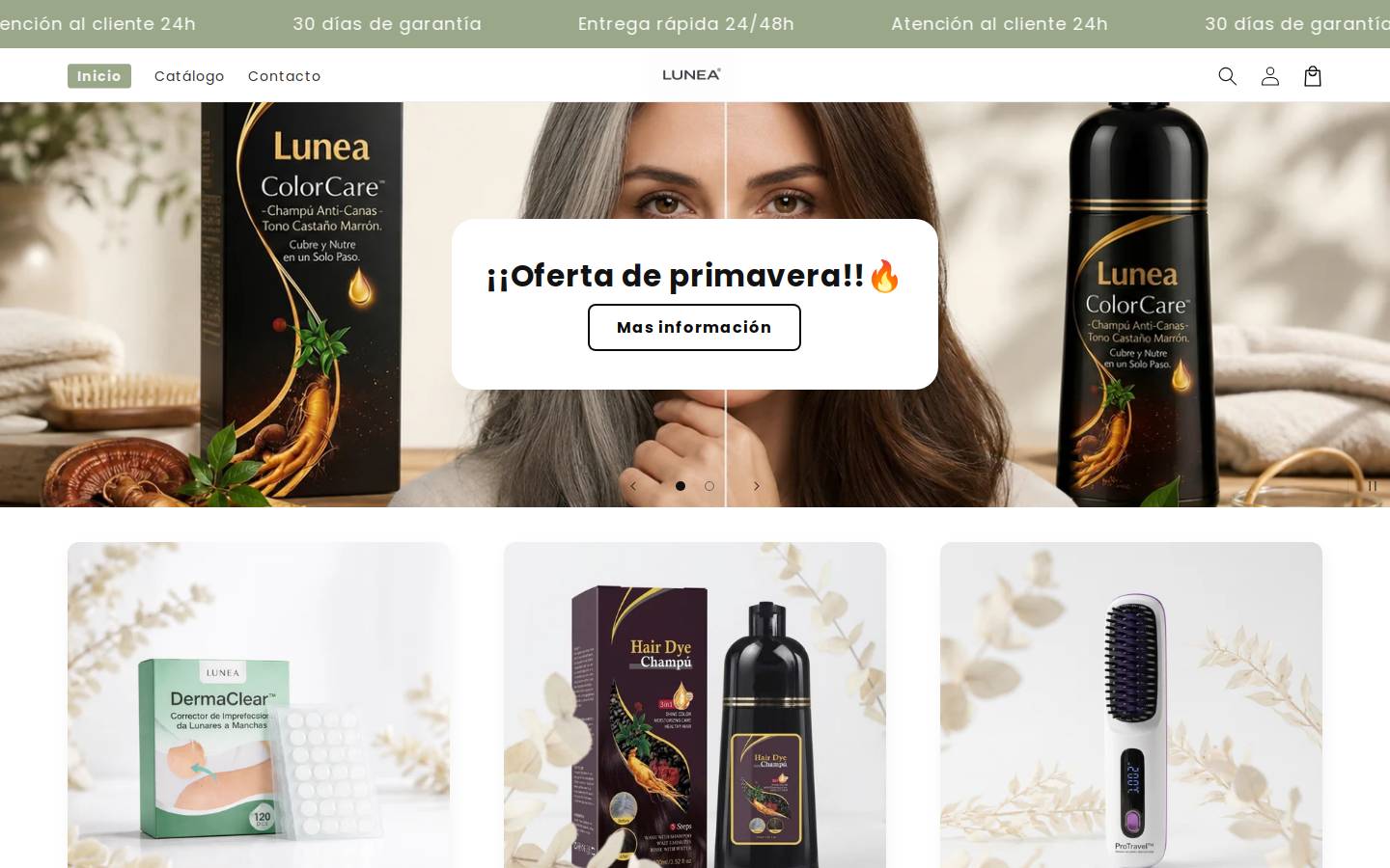 tiendalunea.es homepage screenshot