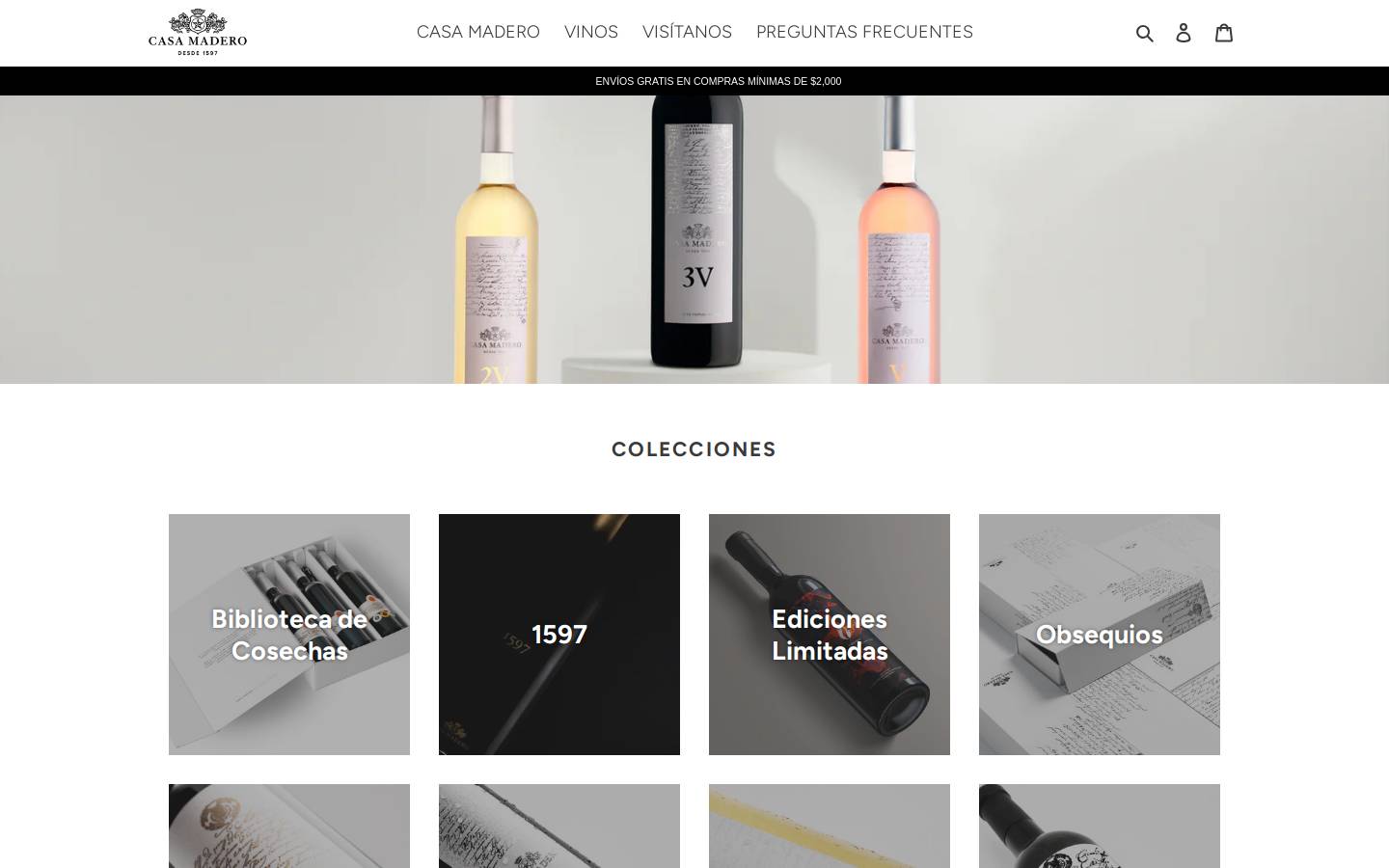 tiendamadero.com homepage screenshot