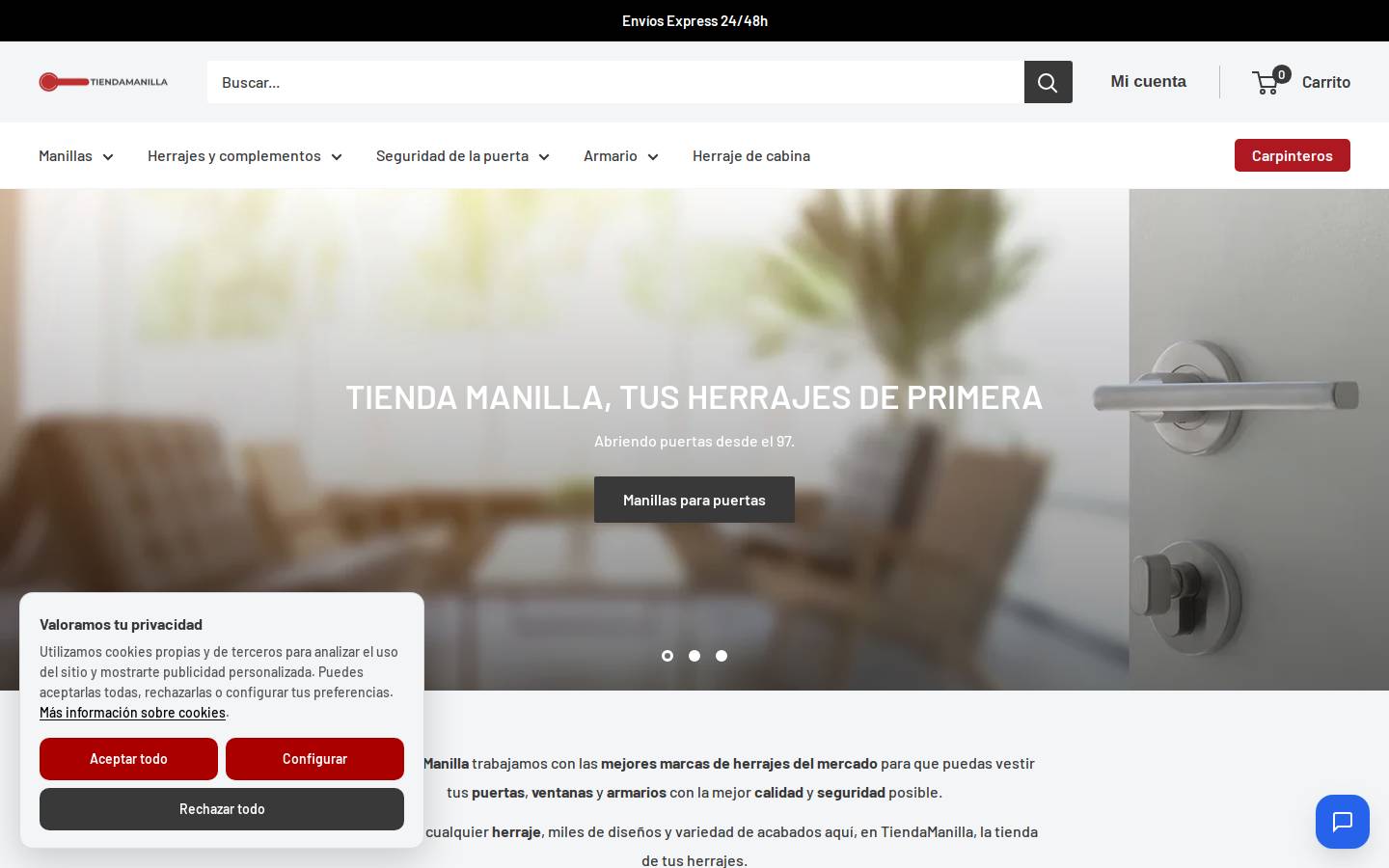 TiendaManilla homepage screenshot