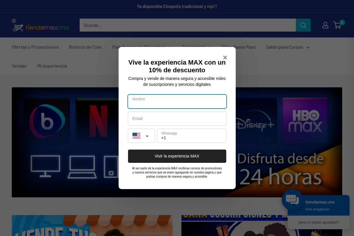 tiendamax.mx homepage screenshot