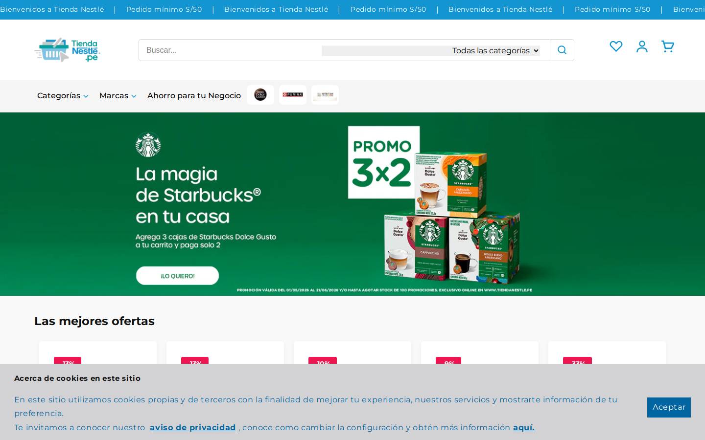 tiendanestle.pe homepage screenshot