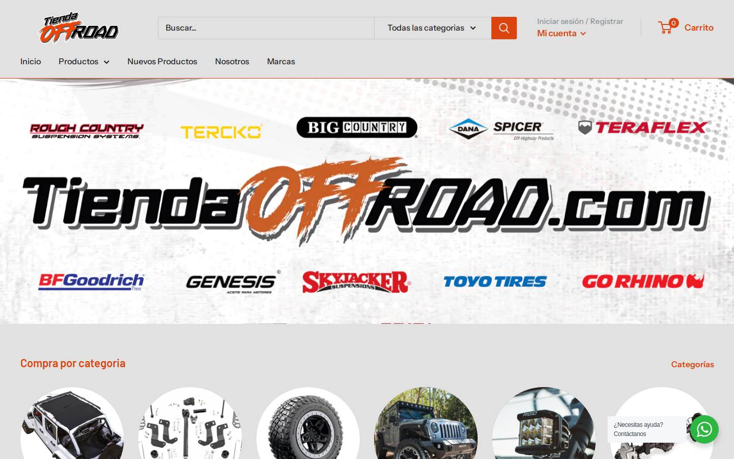 tiendaoffroad.com homepage screenshot