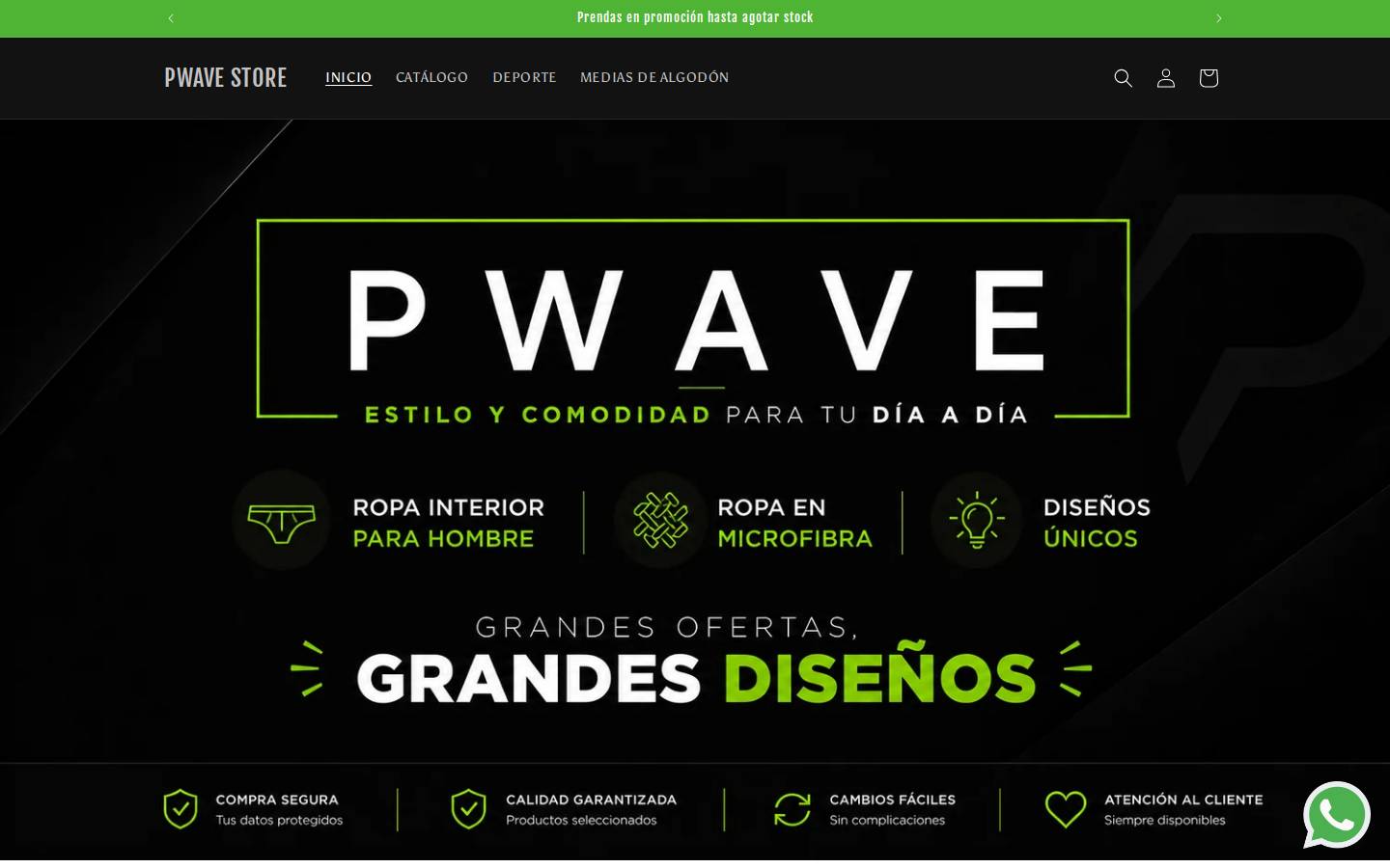 tiendapwave.com homepage screenshot