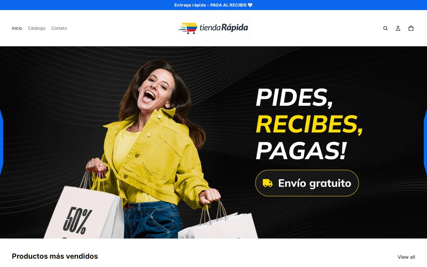 tiendarapidaa.com homepage screenshot