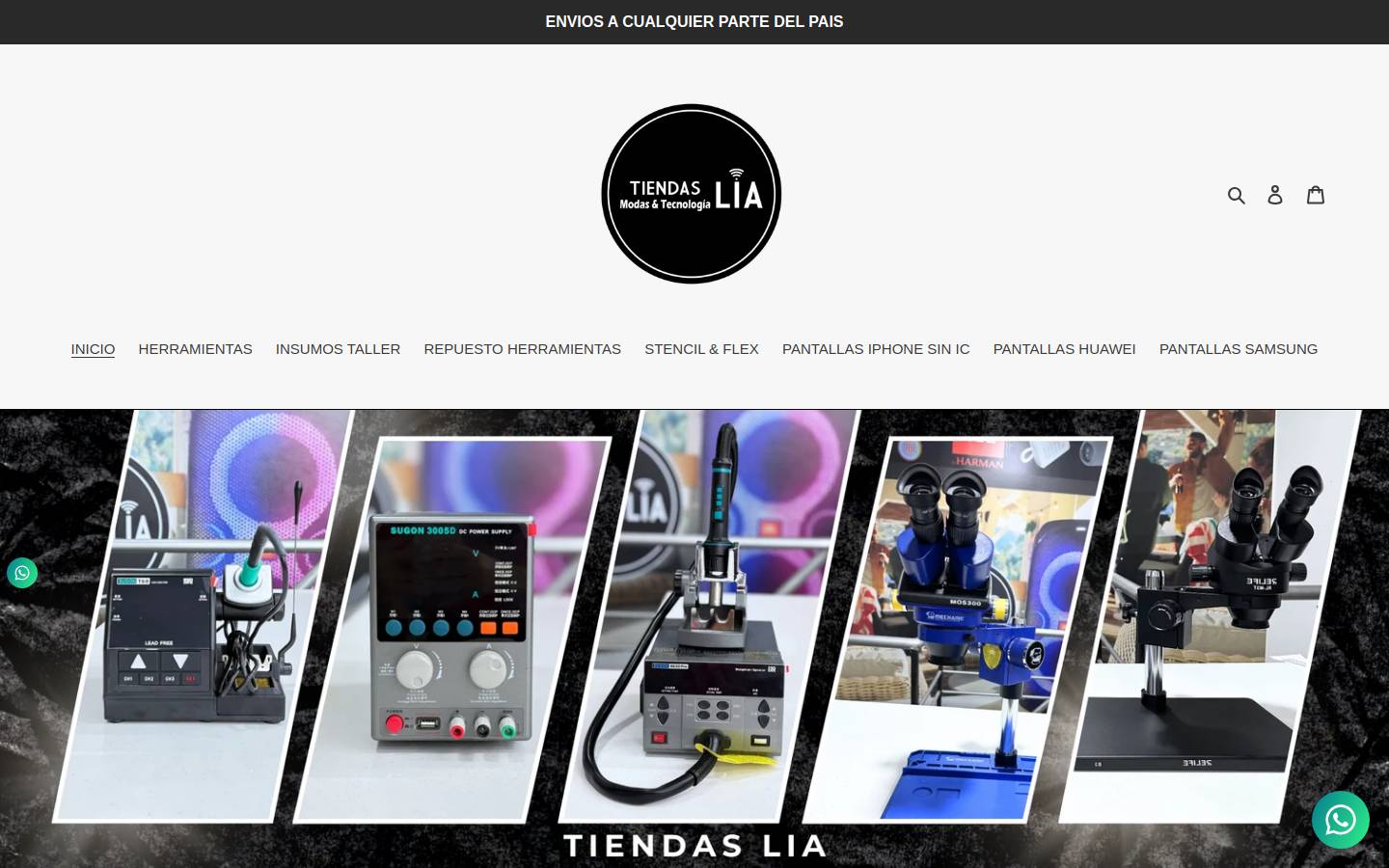 tiendaslia.com homepage screenshot