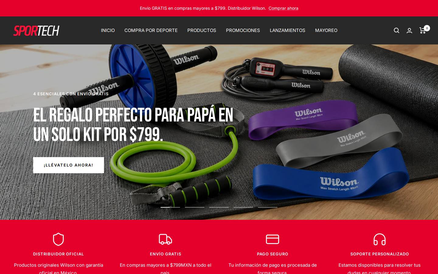 tiendasportech.com homepage screenshot