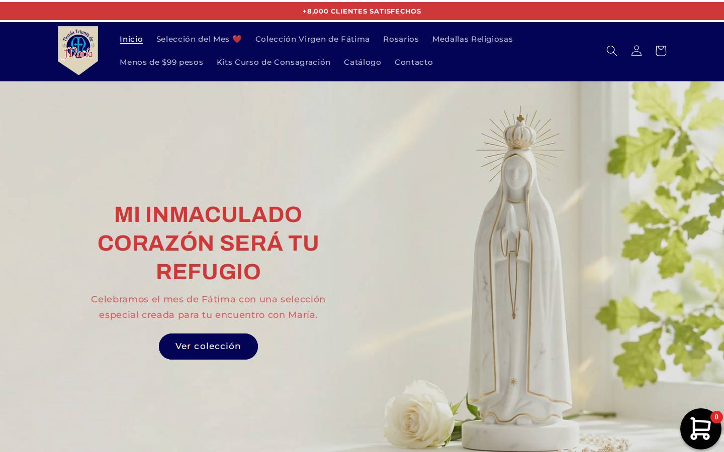 tiendatriunfodemaria.com homepage screenshot