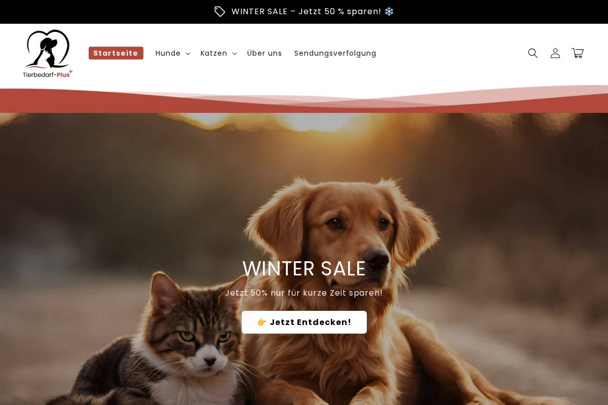 Tierbedarf Plus homepage screenshot
