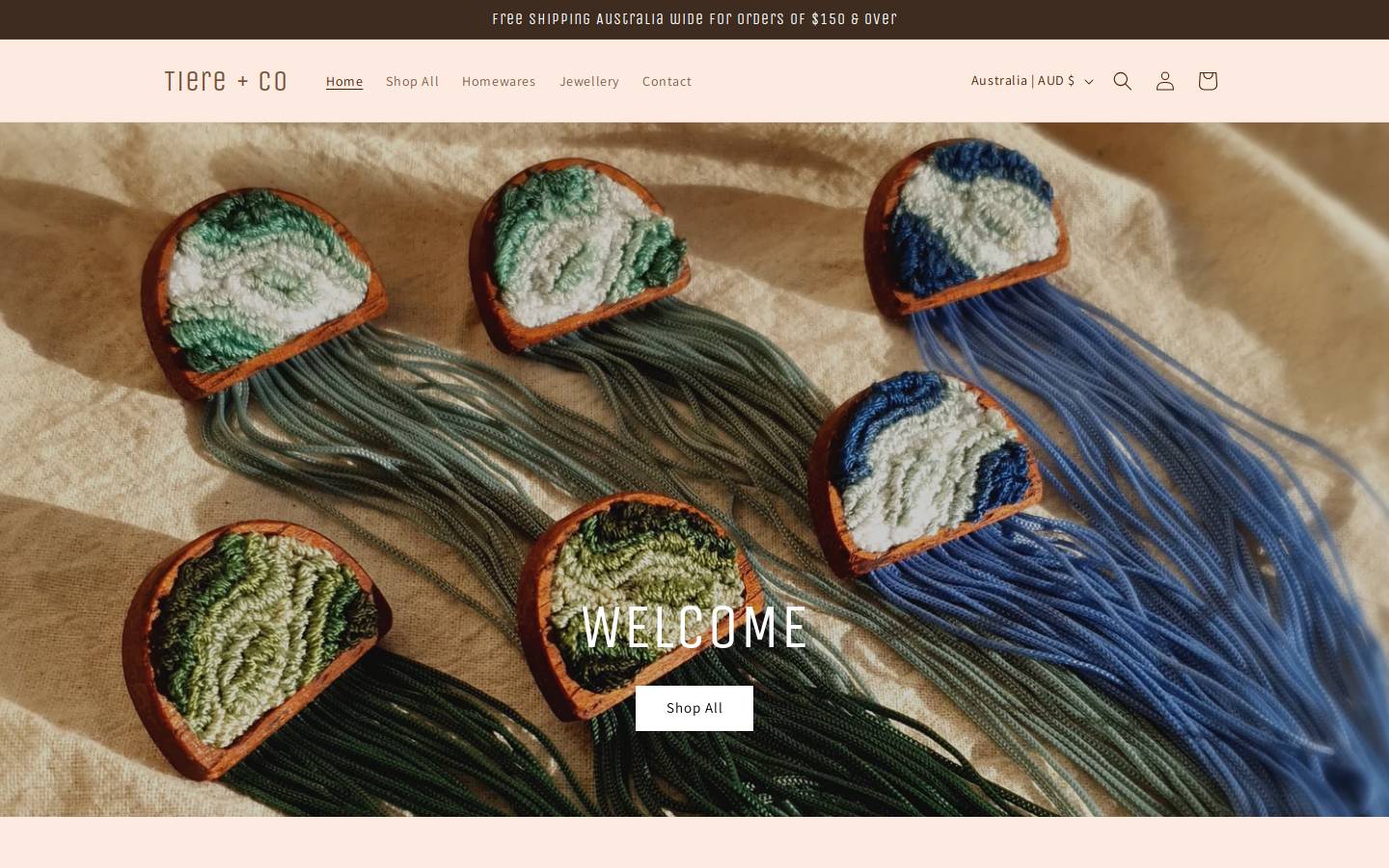 tiereandco.com.au homepage screenshot