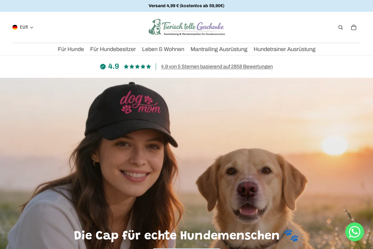 Tierisch tolle Geschenke homepage screenshot