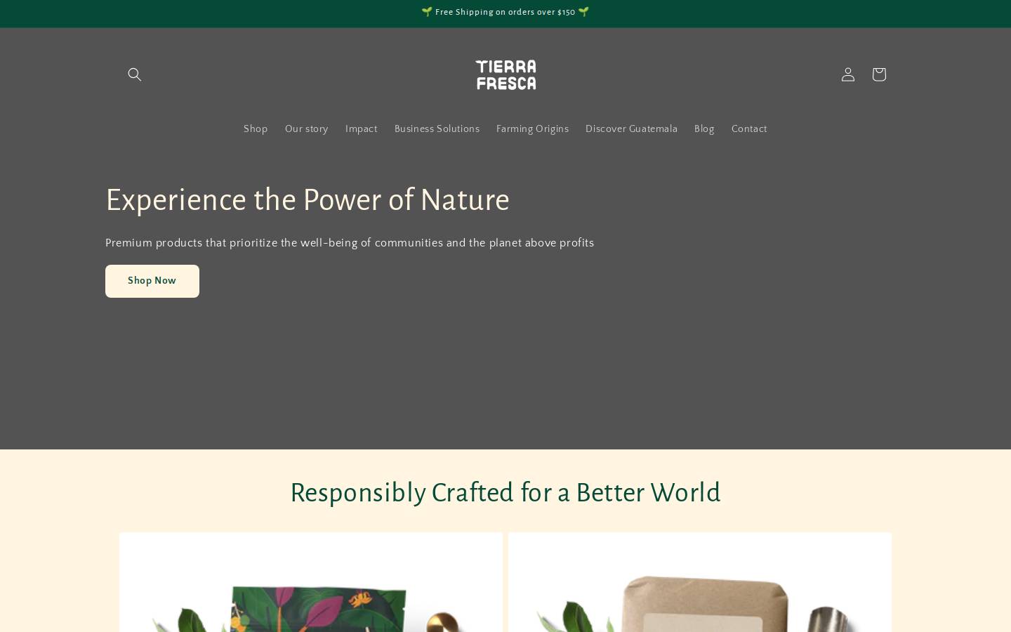 tierra-fresca.com homepage screenshot