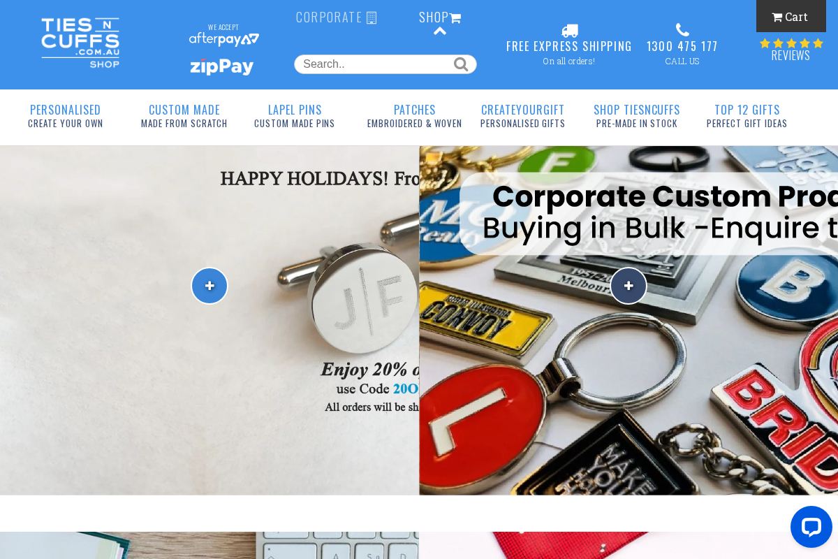 Tiesncuffs homepage screenshot