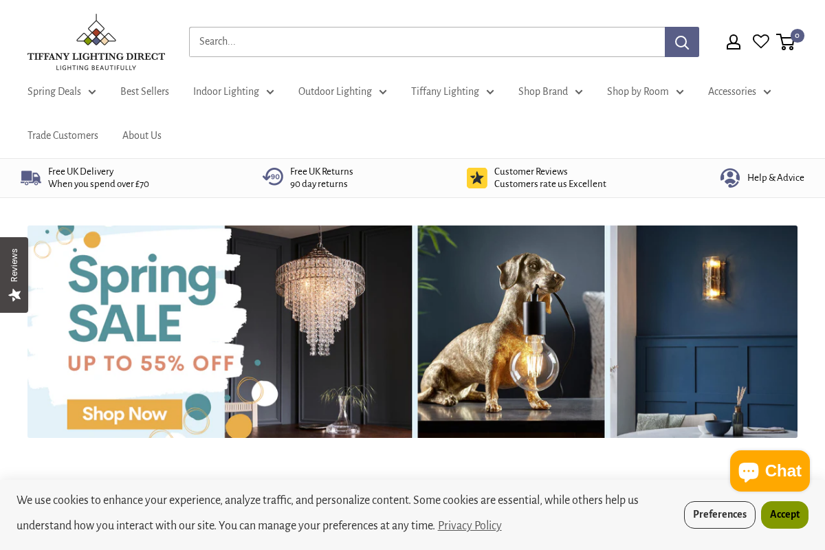 Tiffany Lighting Direct homepage screenshot