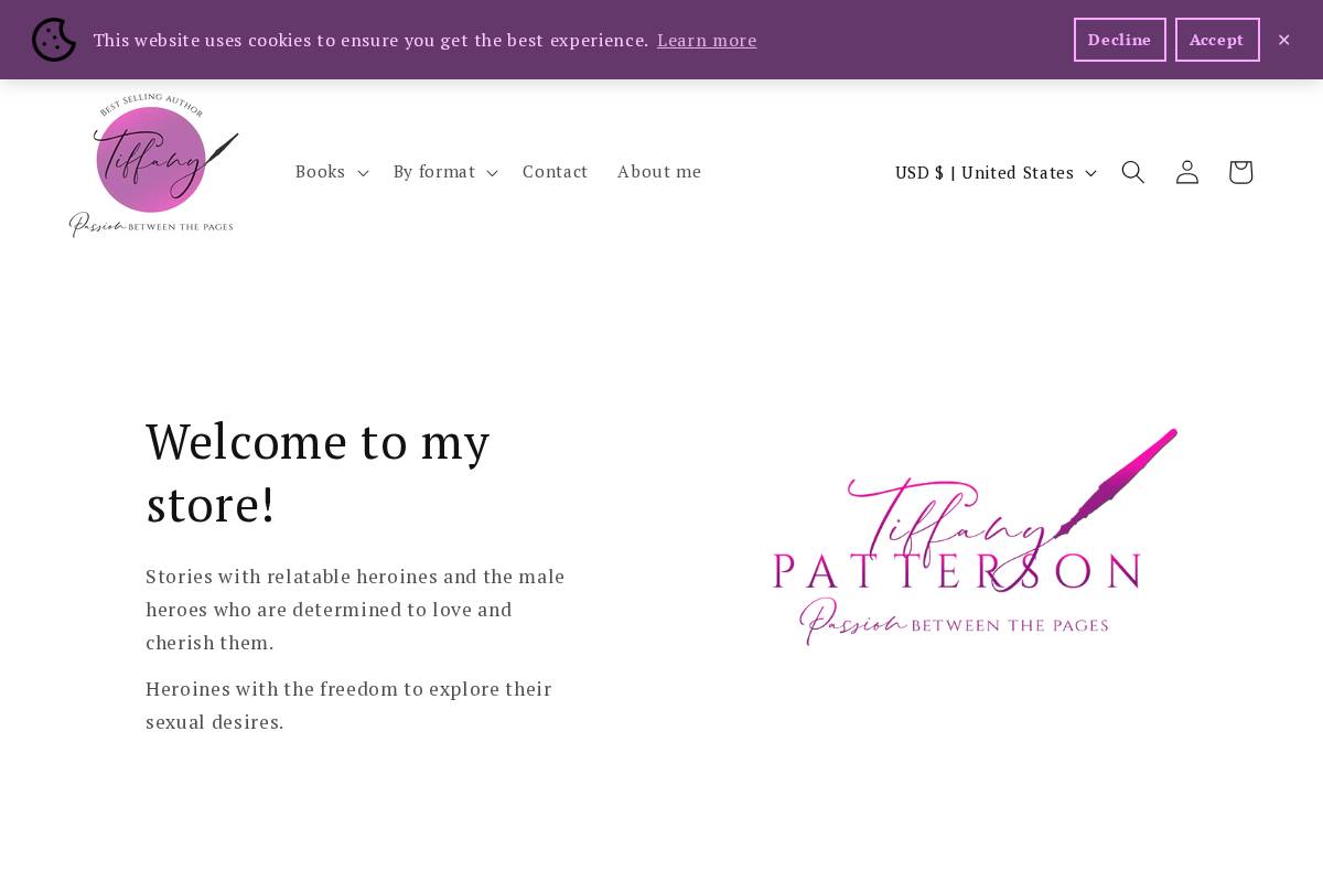 tiffanypattersonbooks.com homepage screenshot