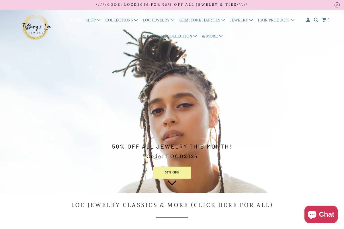 TIFFANY'S LOC JEWELS homepage screenshot