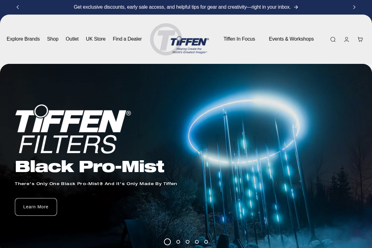 The Tiffen Company homepage screenshot