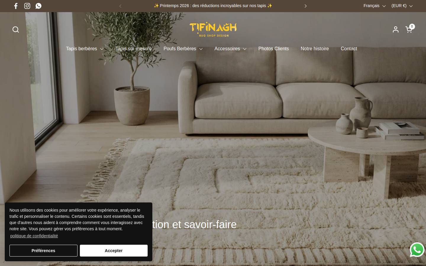 Tifinagh shop  homepage screenshot