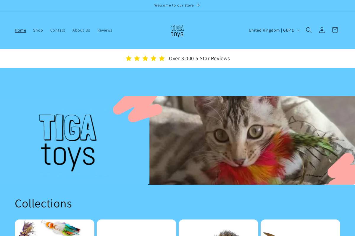 tigatoys.com homepage screenshot