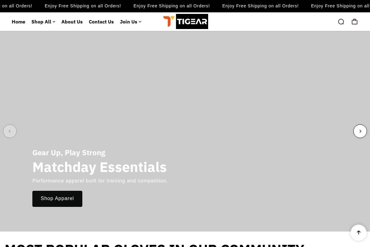 TIGEAR homepage screenshot